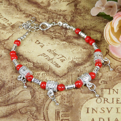 Wholesale Ethnic Silver Beads Alloy Bracelet